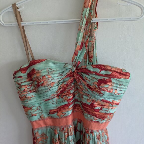 BCBGMaxAzria Floral Maxi Dress - Red and Green - Picture 3 of 7